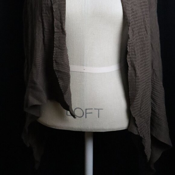 BCBG MAX AZRIA Womens XS Cardigan Brown Green Thin Open Front Sweater - Picture 3 of 7